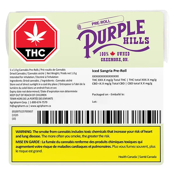 Image for Iced Sangria Pre-Roll, cannabis pre-rolls by Purple Hills