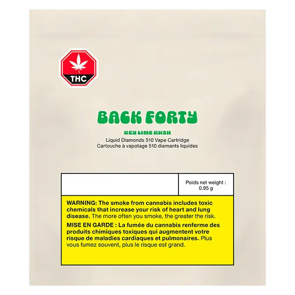 Image for Key Lime Kush Liquid Diamonds 510 Thread Cartridge, cannabis vapes by Back Forty