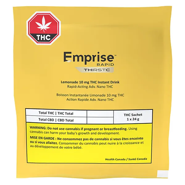 Image for Lemonade 10 THC Instant Drink, cannabis beverages by Emprise