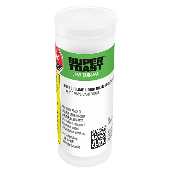 Image for Lime Sublime Liquid Diamonds 510 Thread Cartridge, cannabis vapes by Super Toast