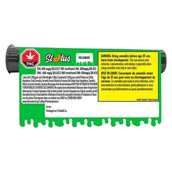 Image for Mellonaire Liquid Diamond Infused Kief Coated Blunt, cannabis all products by Status