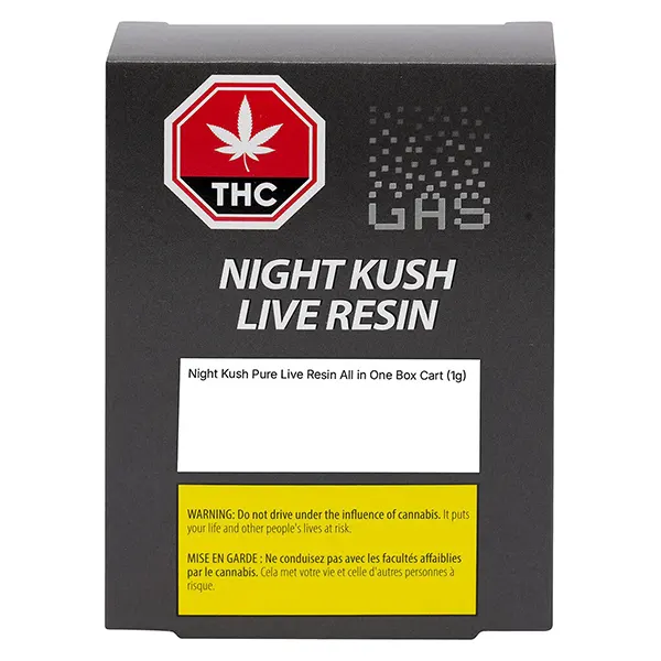 Image for Night Kush Indica Pure Live Resin All in One Box Cart, cannabis all products by GAS