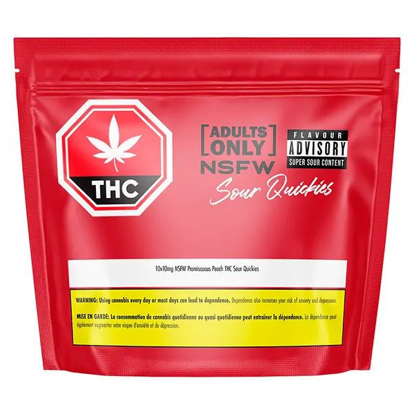 Image for NSFW Promiscuous Peach THC Sour Quickies, cannabis edibles by Adults Only