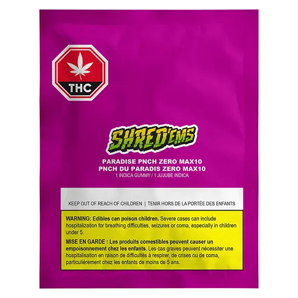 Image for Paradise PNCH ZERO Max10 THC Gummy, cannabis all products by Shred'ems