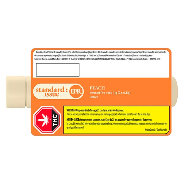 Image for Peach Infused Pre-Roll, cannabis all products by Standard Issue