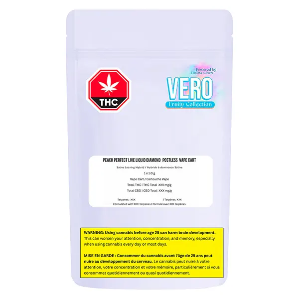 Image for Peach Perfect Live Liquid Diamond POSTLESS Vape Cart, cannabis vapes by VERO