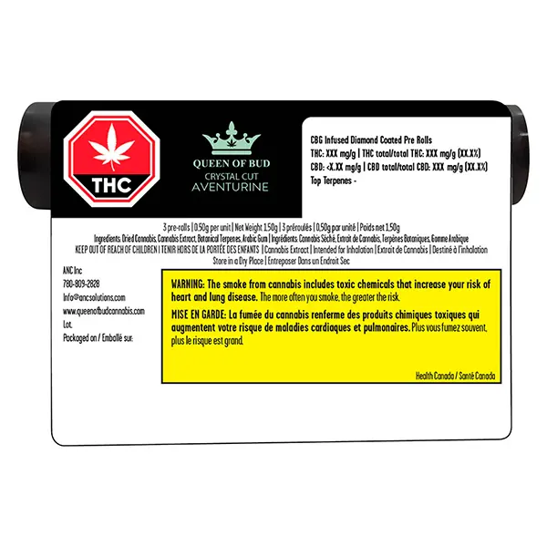 Image for Princess Cut Aventurine Infused Pre-Roll, cannabis all products by Queen of Bud