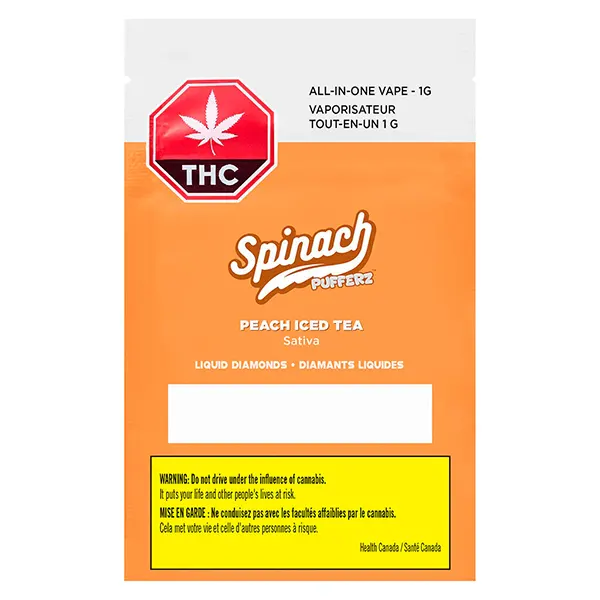 Image for Pufferz Peach Iced Tea All-in-One Liquid Diamonds Vape, cannabis vapes by Spinach