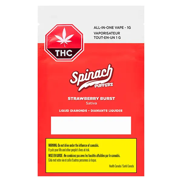 Image for Pufferz Strawberry Burst All-in-One Liquid Diamonds Vape, cannabis vapes by Spinach