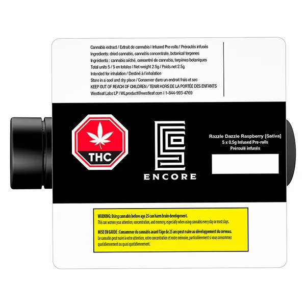 Image for Razzle Dazzle Raspberry Infused Pre-Roll, cannabis all products by Encore Supply Co