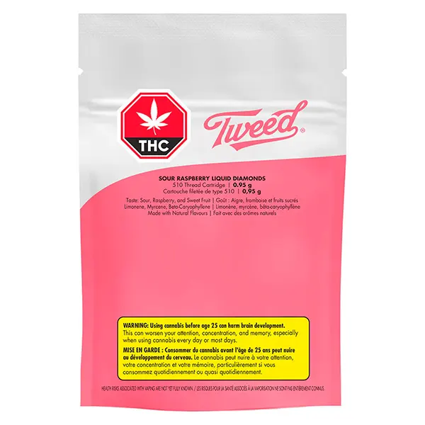 Image for Sour Raspberry Liquid Diamonds 510 Thread Cartridge, cannabis vapes by Tweed