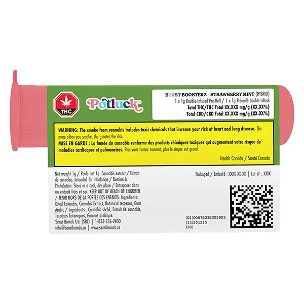 Image for Strawberry Mint Infused Pre-Roll, cannabis pre-rolls by Potluck
