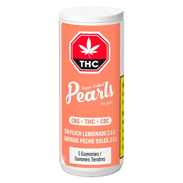 Image for Sun Peach Lemonade 2:1:1 CBG/THC/CBC, cannabis edibles by Pearls by Gron