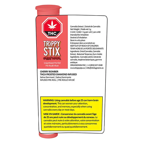 Image for Trippy Stix DBL Diamond Pre-Roll - Cherry Bomber, cannabis all products by Trippy Sips