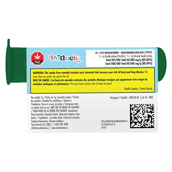 Image for Watermelon Ice Infused Pre-Roll, cannabis pre-rolls by Potluck
