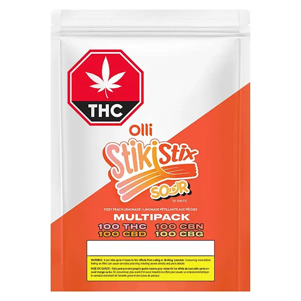 Image for 100 THC CBG CBN CBD Multipack Sour Fizzy Peach Lemonade, cannabis all products by Stikistix