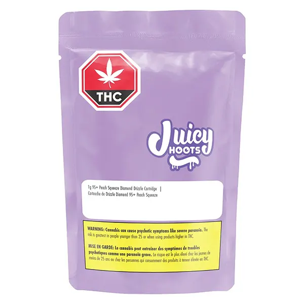 Image for 95+ Peach Squeeze Diamond Drizzle Cartridge, cannabis all products by Juicy Hoots