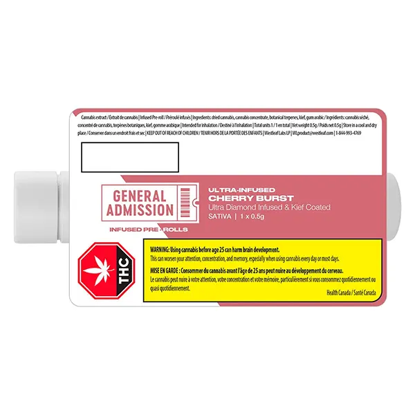 Image for Cherry Burst Diamond Infused Pre-Roll, cannabis all products by General Admission