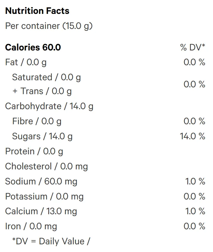Nutrition Information for Forrest Berry Fusion Drink Mix Singles (Beverages) by Flyte