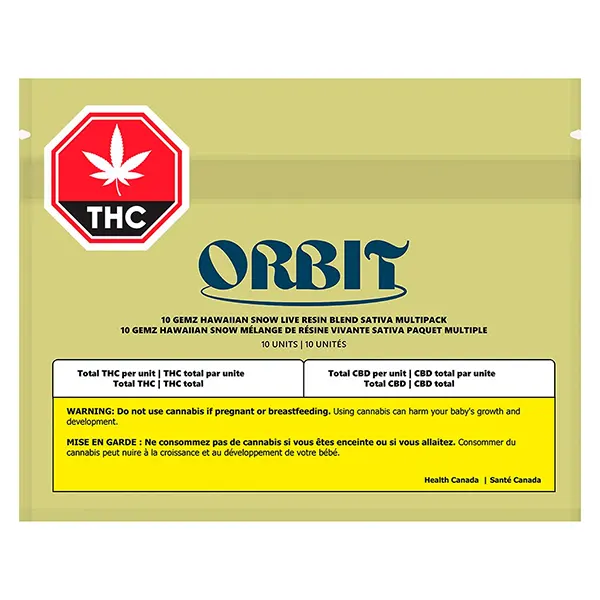 Image for 10 Gemz Hawaiian Snow Live Resin Blend Sativa Multipack, cannabis edibles by Orbit
