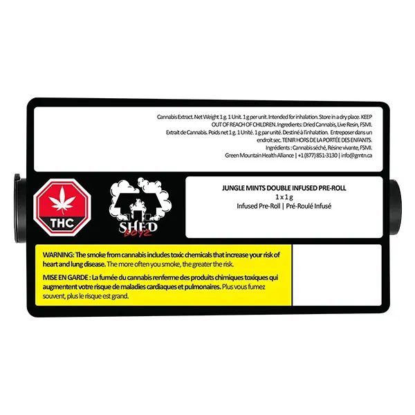 Image for Jungle Mints Double Infused Pre-Roll, cannabis all products by Shed Boyz
