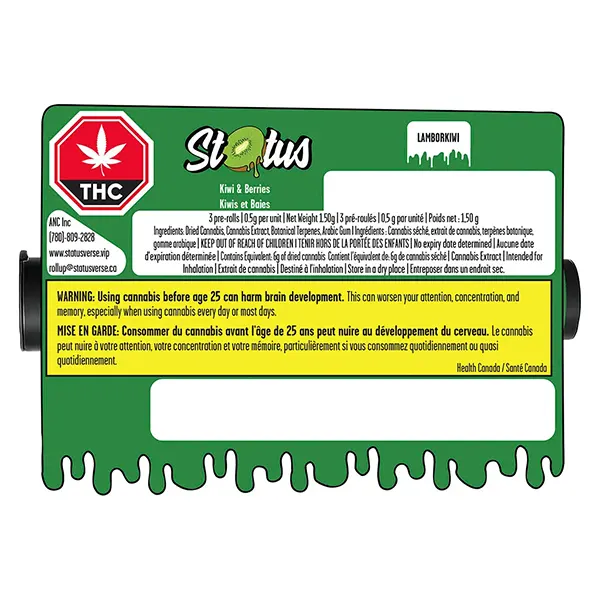 Image for Lamborkiwi Diamond Infused+Diamond Coated Pre-roll, cannabis all products by Status