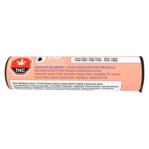 Image for Mashups Blueberry / Peach Resin Infused Pre-Roll, cannabis all products by Dab Bods
