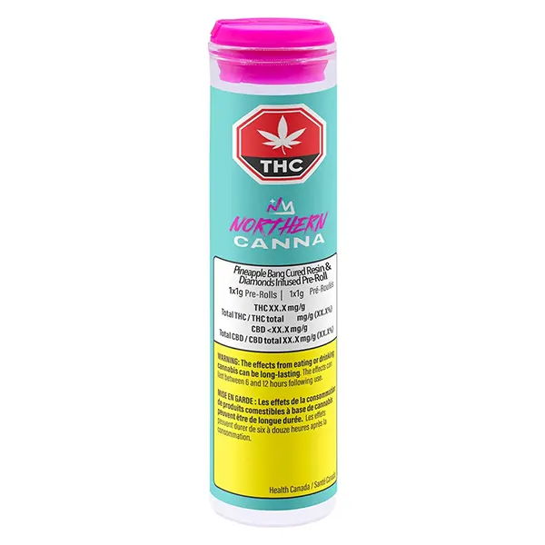 Image for Pineapple Bang Cured Resin and Diamonds Infused Pre-Roll, cannabis all products by Northern Canna
