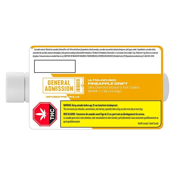 Image for Pineapple Drift Diamond Infused Pre-Roll, cannabis all products by General Admission