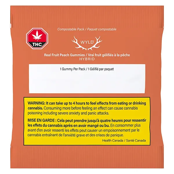 Image for Real Fruit Peach Gummies HYBRID, cannabis edibles by WYLD