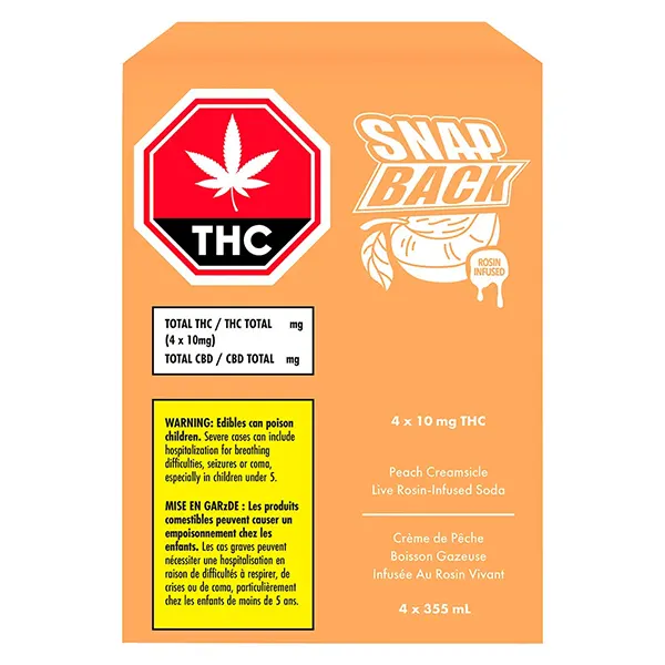 Image for Rosin-Infused Peach Creamsicle 4pk, cannabis beverages by Snap Back