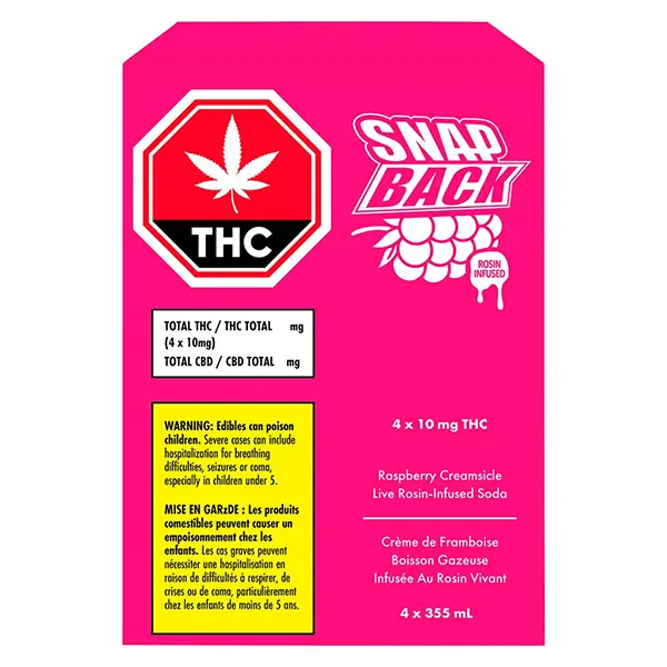 Image for Rosin-Infused Raspberry Creamsicle 4pk, cannabis beverages by Snap Back