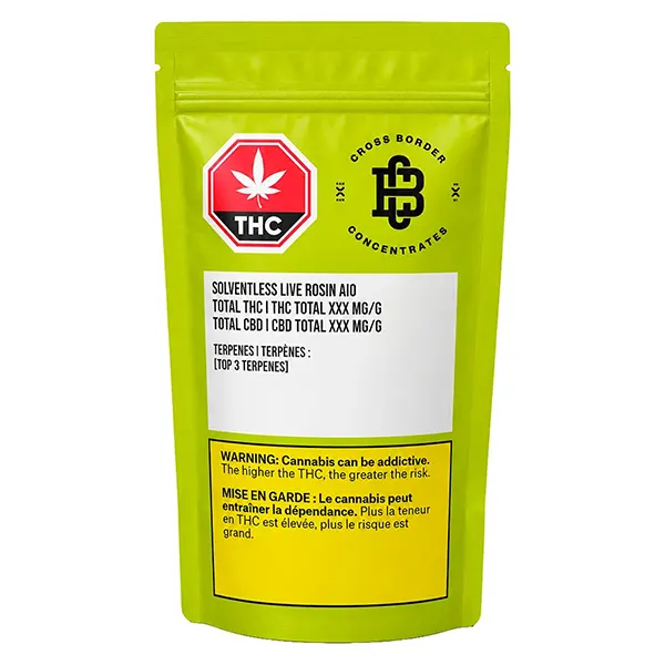 Image for Solventless Live Rosin AIO, cannabis all products by Cross Border Concentrates