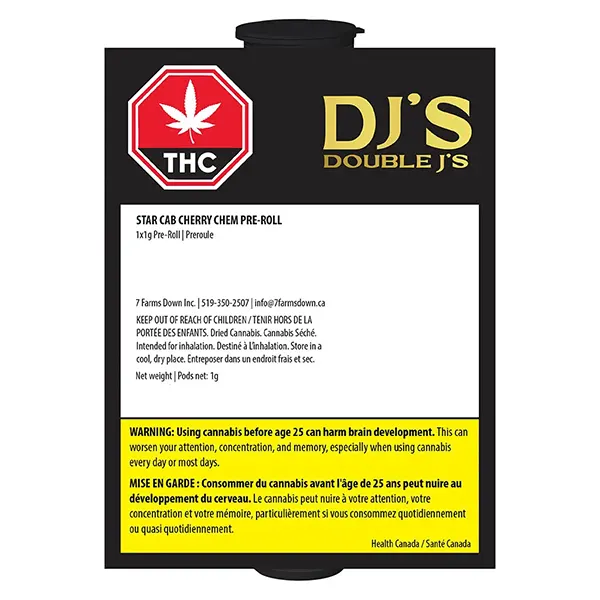 Image for Star Cab Cherry Chem Pre-Roll, cannabis all products by Double J's