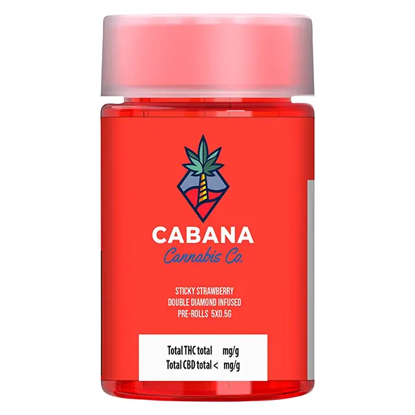 Image for Sticky Strawberry Double Diamond Infused Pre-Roll, cannabis all products by Cabana Cannabis Co.