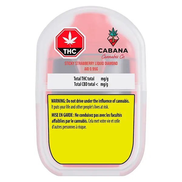 Image for Sticky Strawberry Liquid Diamond AIO, cannabis all products by Cabana Cannabis Co.