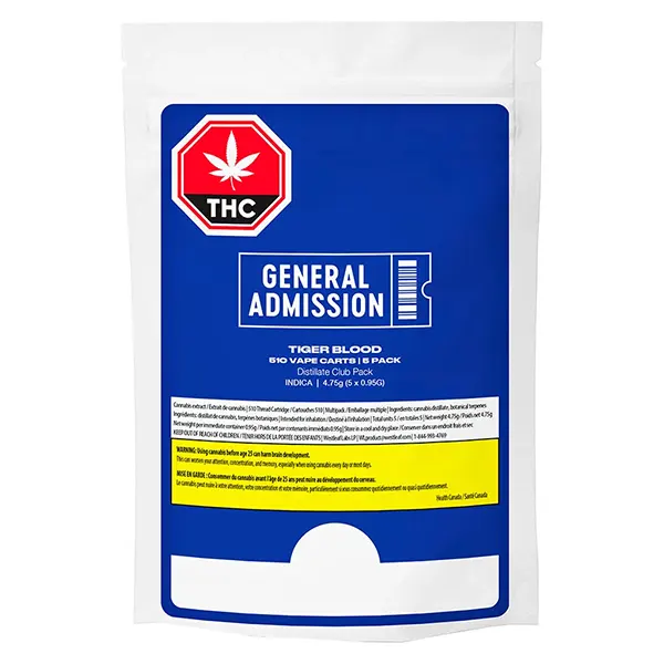 Image for Tiger Blood Club Pack 510 Vape Carts, cannabis all products by General Admission