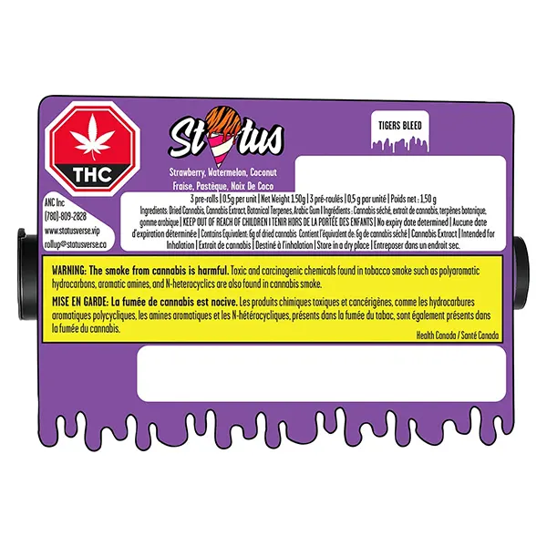 Image for Tiger's Bleed Liquid DIamond Infused&Diamond Coated Pre-Roll, cannabis pre-rolls by Status