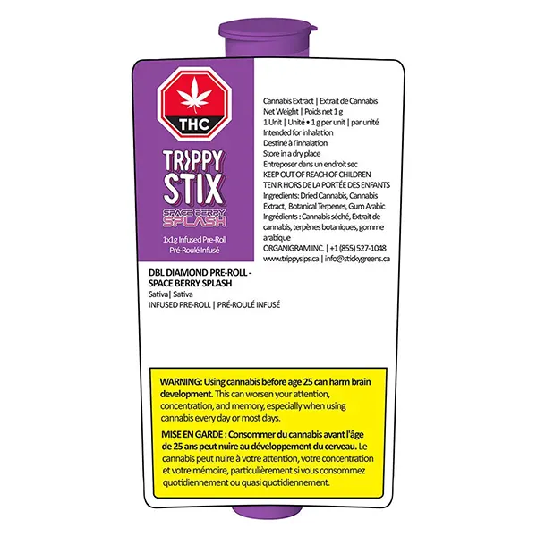 Image for Trippy Stix DBL Diamond Pre-Roll - Space Berry Splash, cannabis all products by Trippy Sips