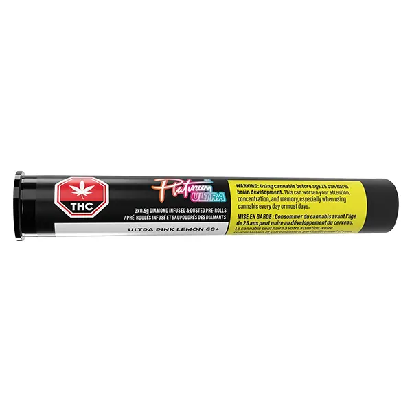 Image for Ultra Pink Lemon 60+ Diamond Infused & Dusted Pre-Roll, cannabis all products by Platinum