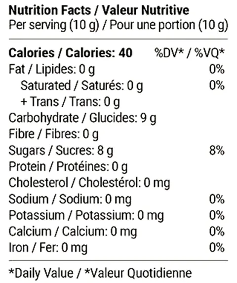 Nutrition Information for Yuzu Lemonade Drink Mix Singles (Beverages) by Flyte