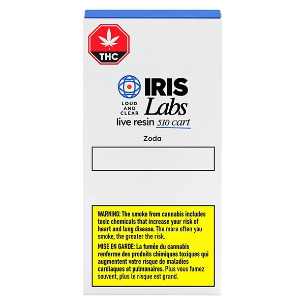 Image for ZODA 100 Live Resin 510 Thread Cartridge, cannabis vapes by IRIS Labs