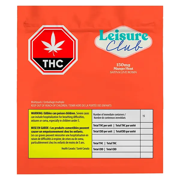 Image for 150mg Mango Heat Multi Pack Sativa Live Rosin, cannabis edibles by Leisure Club