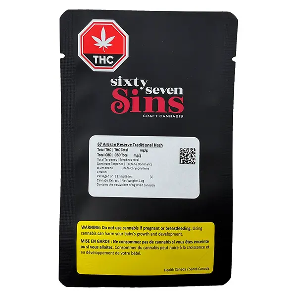 67 Artisan Reserve Traditional Hash (Concentrates) by Sixty Seven Sins
