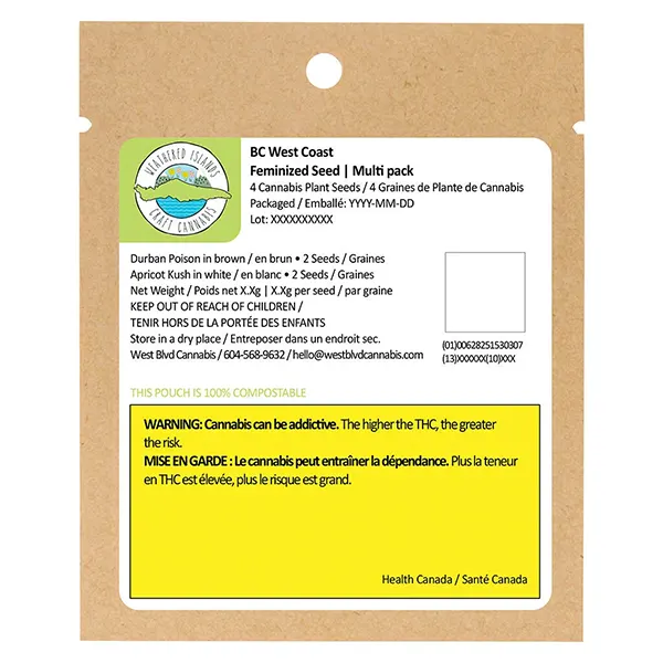 Image for BC West Coast Feminized Photoperiod Seed Multipack 2+2, cannabis seeds by Weathered Islands Craft Cannabis