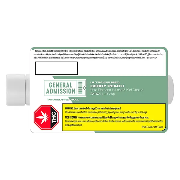 Image for Berry Peach Diamond Infused Pre-Roll, cannabis all products by General Admission