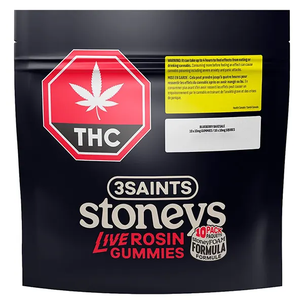 Image for Stoneys - Blueberry Bakesale Live Rosin Gummies, cannabis edibles by 3Saints