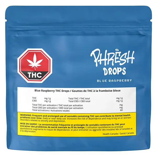 Image for Blue Raspberry THC Drops, cannabis bottled oils by Phresh