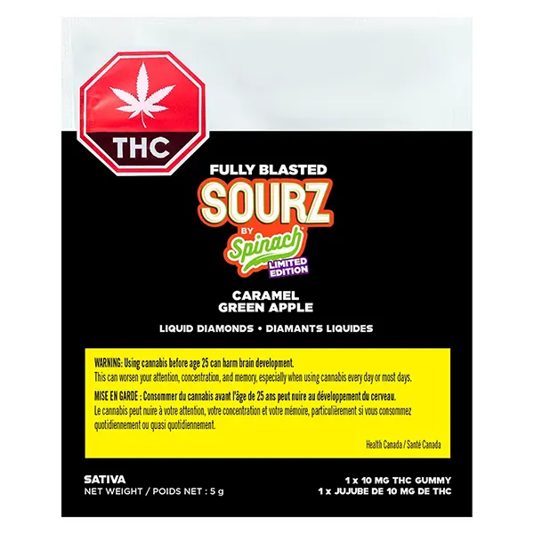 Image for Caramel Green Apple Fully Blasted Gummies, cannabis edibles by SOURZ by Spinach