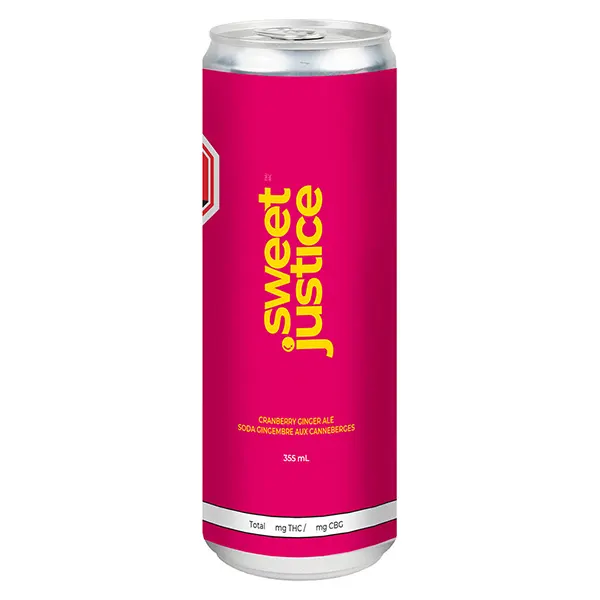 Image for Cranberry Ginger Ale 10THC + 10 CBG, cannabis beverages by Sweet Justice